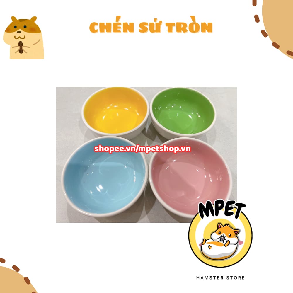 Chén Sứ Tròn Cho Hamster – Chống Lật