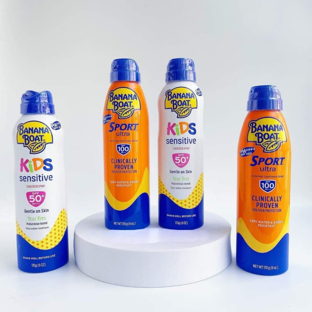 Chai xịt chống nắng BANANA BOAT SPORT SPF 65 (Mẫu mới 2026), BANANA BOAT KID SPF 50 - Chai lớn 170g