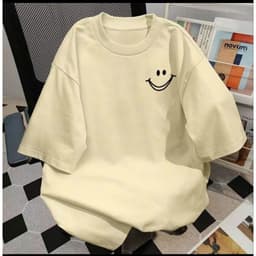 Áo Phông Form rộng tay lỡ  chất cotton su- mặt cười in ngực 2