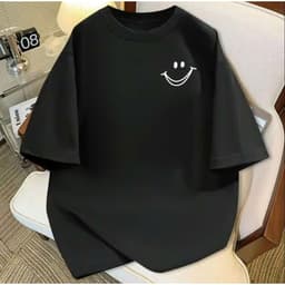 Áo Phông Form rộng tay lỡ  chất cotton su- mặt cười in ngực 3