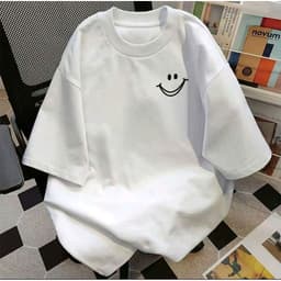Áo Phông Form rộng tay lỡ  chất cotton su- mặt cười in ngực 4