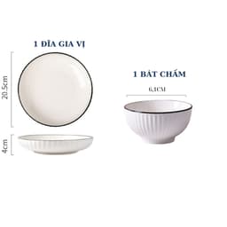 Bộ bát đĩa Xoăn Trắng Kèm Đĩa Bầu Dục Hình Cá Gốm Sứ Bát Tràng Cao Cấp Qùa Tặng 2M Khăn Lau Xơ Mướp + Bộ Đũa Ăn Gia Đình 6