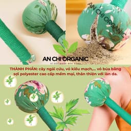 [SIZE LỚN] Búa Ngải Cứu Thảo Dược, Gậy Massage Đấm Lưng Cổ Vai Gáy Đả Thông Kinh Mạch Thư Giãn Ngủ Ngon An Chi Organic 3