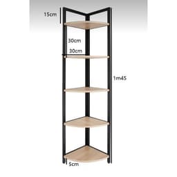 Kệ Góc Tường Sắt Gỗ 4/5/6 tầng, kệ góc phòng sơn tĩnh điện để sách, kệ trang trí tiết kiệm không gian 8