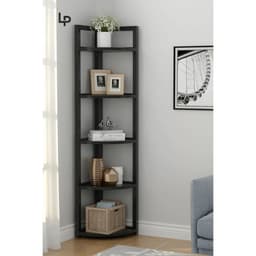 Kệ Góc Tường Sắt Gỗ 4/5/6 tầng, kệ góc phòng sơn tĩnh điện để sách, kệ trang trí tiết kiệm không gian 6