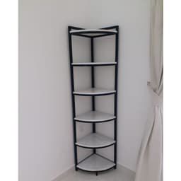 Kệ Góc Tường Sắt Gỗ 4/5/6 tầng, kệ góc phòng sơn tĩnh điện để sách, kệ trang trí tiết kiệm không gian 7