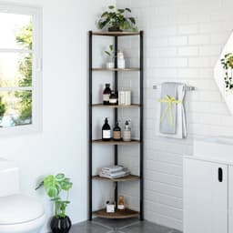 Kệ Góc Tường Sắt Gỗ 4/5/6 tầng, kệ góc phòng sơn tĩnh điện để sách, kệ trang trí tiết kiệm không gian 5