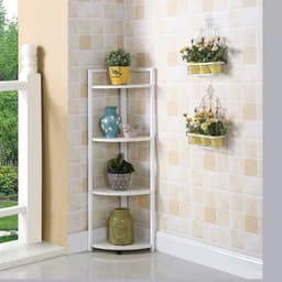 Kệ Góc Tường Sắt Gỗ 4/5/6 tầng, kệ góc phòng sơn tĩnh điện để sách, kệ trang trí tiết kiệm không gian 9