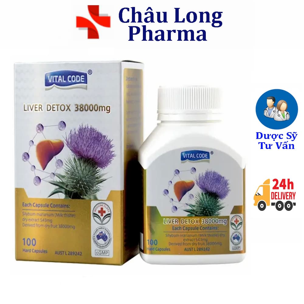Viên uống bổ gan Vital Code Liver Detox 38000mg của Vitatree hộp 100 viên – Hỗ trợ chức năng gan