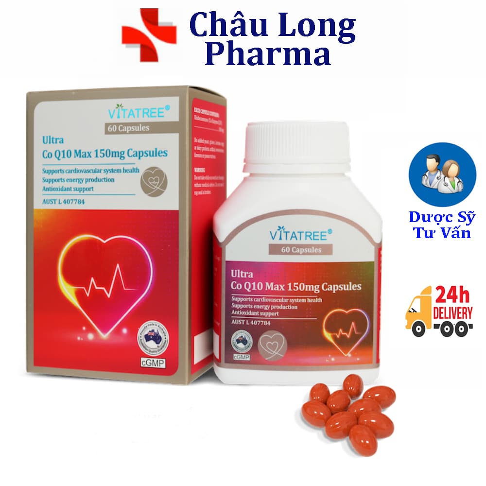 Viên bổ tim mạch TPBVSK Ultra Co Q10 Max 150mg Vitatree Úc Hộp 60 viên