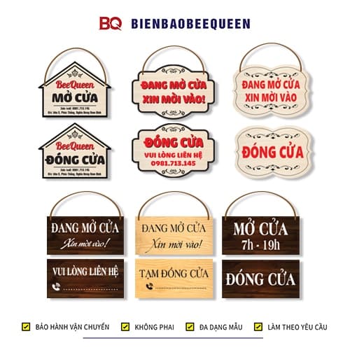 Biển báo đóng mở cửa - close open treo cửa hàng, quán xá, văn phòng... thiết kế theo yêu cầu