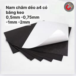 Nam châm lá.nam châm dẻo A4 có băng keo hai mặt độ dày 0,5mm - 0,75mm -1mm -1,5mm -2mm. Nam châm từ 1