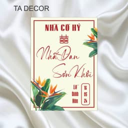 TA 30 - Bảng cổng cưới truyền thống, Bảng Welcome đám cưới, bảng tên cô dâu chú rễ, bảng hoa thiên điểu 2