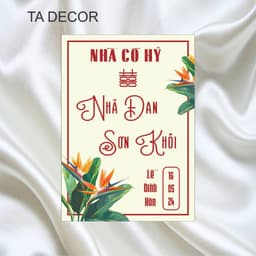 TA 30 - Bảng cổng cưới truyền thống, Bảng Welcome đám cưới, bảng tên cô dâu chú rễ, bảng hoa thiên điểu 5