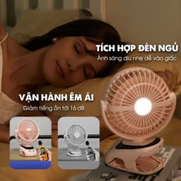 Quạt Để Bàn 5 Chế Độ Gió Siêu Mát Không Gây Ồn Để Bàn Kẹp Bàn Đa Năng Tiện Lợi 2