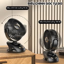 Quạt Để Bàn 5 Chế Độ Gió Siêu Mát Không Gây Ồn Để Bàn Kẹp Bàn Đa Năng Tiện Lợi 4