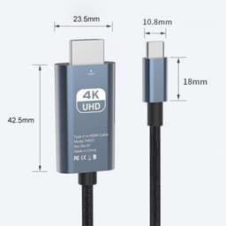 Cáp chuyển đổi Type-C sang HDMI dài 1.8m, độ phân giải 4K, thiết kế hợp kim nhôm 7