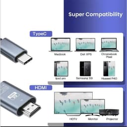 Cáp chuyển đổi Type-C sang HDMI dài 1.8m, độ phân giải 4K, thiết kế hợp kim nhôm 3