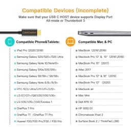 Cáp chuyển đổi Type-C sang HDMI dài 1.8m, độ phân giải 4K, thiết kế hợp kim nhôm 8