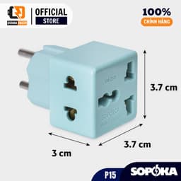 Ổ chia điện chuyển 3 chấu sang 2 chấu P15 SOPOKA chịu nhiệt chống quá tải 2