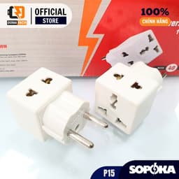 Ổ chia điện chuyển 3 chấu sang 2 chấu P15 SOPOKA chịu nhiệt chống quá tải 7