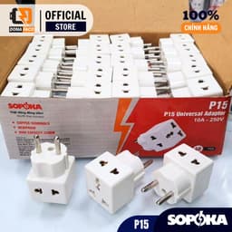 Ổ chia điện chuyển 3 chấu sang 2 chấu P15 SOPOKA chịu nhiệt chống quá tải 8