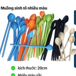muỗng sinh tố-muỗng trà chanh nhựa dài mầu ngẫu nhiên 2