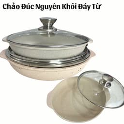 Chảo Vân Đá Chống Dính Đáy Từ-Chảo Đúc Nguyên Khối Vân Đá- size 20-22-24cm 1