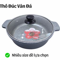 Thố Đúc Nguyên Khối- nồi đúc Kho Cá Vân Đá Cao Cấp Dùng Được Cho Bếp Từ 16-18-20-22-24cm 2