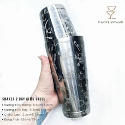 B&B Supplier Bộ Shaker 2 Đáy Kiểu Skull 550ml-750ml [Có XHD VAT] 4