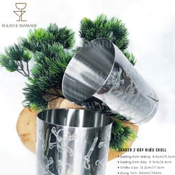 B&B Supplier Bộ Shaker 2 Đáy Kiểu Skull 550ml-750ml [Có XHD VAT] 3