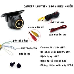 Camera lùi lề,trước 3 dây điều khiển độ phần giải AHD720P,góc nhìn 170 độ 3