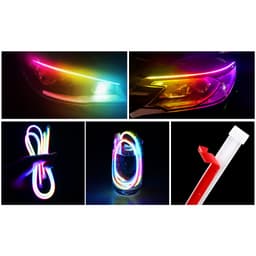 DMX004 ĐÈN LED DEMI XI NHAN FULL MÀU VỚI 2 DÂY LED NEON BẢN DẸP 12V CHO XE ÔTÔ XE MÔTÔ 6