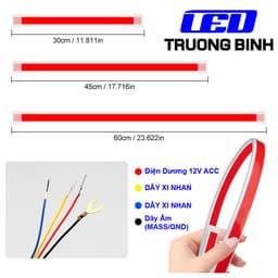 DMX004 ĐÈN LED DEMI XI NHAN FULL MÀU VỚI 2 DÂY LED NEON BẢN DẸP 12V CHO XE ÔTÔ XE MÔTÔ 5