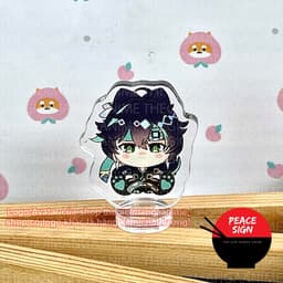 (mua 1 tặng 1) (3CM) MÔ HÌNH Standee GENSHIN IMPACT ver CHÂN THÚ NGỒI game tượng acrylic mica chibi trong trang trí 3