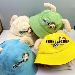 Bé 2-5Tuổi/V 52cm_Mũ nhung bucket tai bèo vành trai gái trẻ em phungvyshop-nón / BO trung CHO NOTHING/ 1