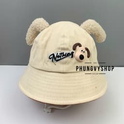 Bé 2-5Tuổi/V 52cm_Mũ nhung bucket tai bèo vành trai gái trẻ em phungvyshop-nón / BO trung CHO NOTHING/ 2