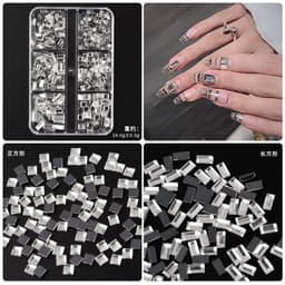Đá khối chữ nhật khay tròn đính móng siêu sáng đẹp [ NAILS SUPPLY ] 2