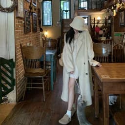 Áo Khoác Dạ Dáng Dài Qua Gối Áo Dạ Tweed Dáng Dài Form Rộng Kiểu Hàn Quốc Áo Dạ Nữ Đi Làm Đi Chơi Mùa Đông AD2308 1