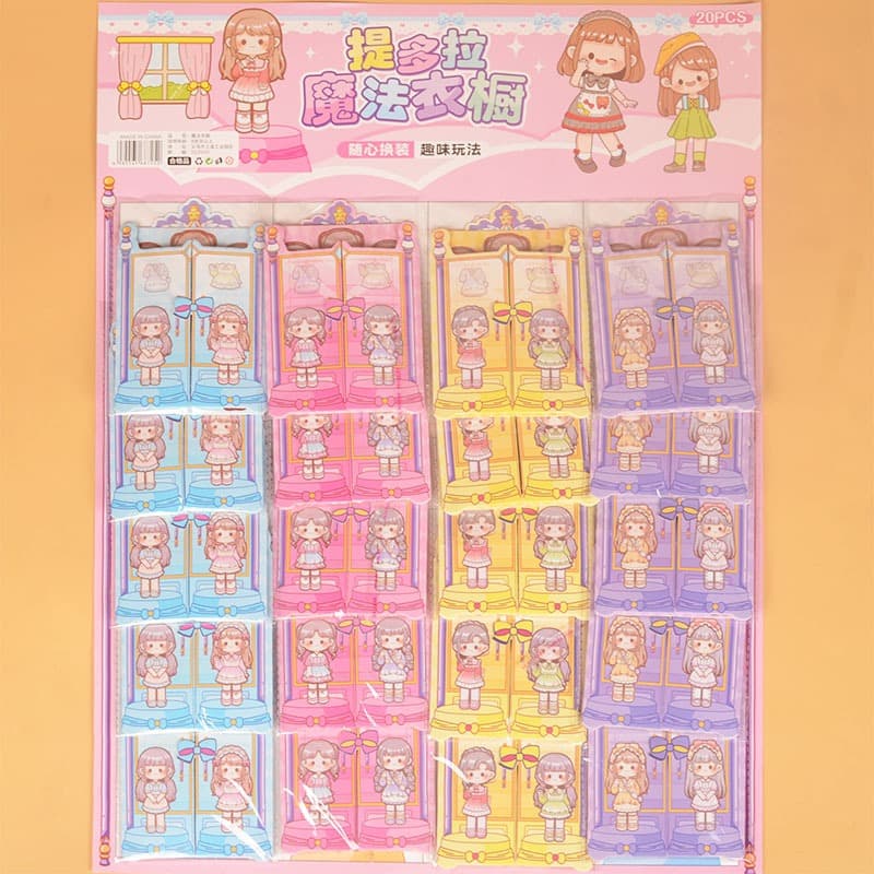 Vỉ 20 bộ dán sticker công chúa hình tủ quần áo