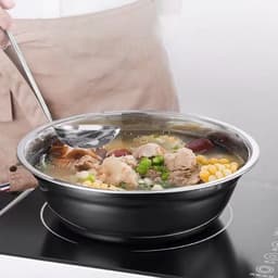 Chậu sâu chất liệu inox siêu dày đủ size 18 - 40cm. Thau inox sâu lòng có viền cầm tay tiện lợi 9