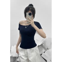 Áo Thun Cộc Tay lệch vai quyến rũ cho nữ m819 5