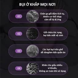 Máy Hút Bụi Giường Nệm Cầm Tay Mini Không Dây Có Đèn UV, Hút Giường Nệm Sofa Quần Áo Đa Năng 3