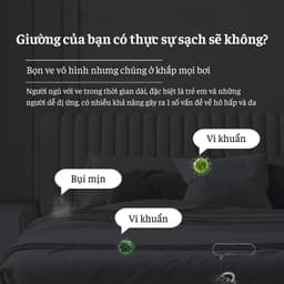 Máy Hút Bụi Giường Nệm Cầm Tay Mini Không Dây Có Đèn UV, Hút Giường Nệm Sofa Quần Áo Đa Năng 2