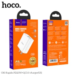 Cóc Sạc Nhanh 20W Hoco C80 (Type-c + USB) và Hoco C105A - 2 cổng sạc 5
