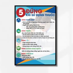 (Decal Dán) Tranh 5 Đúng Khi Dùng Thuốc – Tranh Dán Y Tế – In Rõ Nét, Dễ Nhìn, Treo Tường Bệnh Viện 2