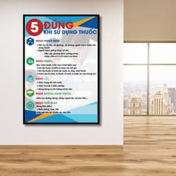 (Decal Dán) Tranh 5 Đúng Khi Dùng Thuốc – Tranh Dán Y Tế – In Rõ Nét, Dễ Nhìn, Treo Tường Bệnh Viện 1