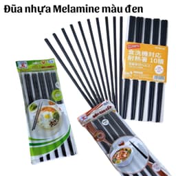 Bộ 10 đôi đũa nhựa đen- chịu nhiệt cao- kháng khuẩn tốt 2