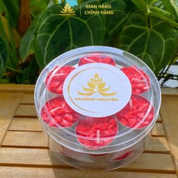 Hộp 21 Viên Nến Tealight Trường Nguyên Organic, An Toàn Lành Tính ,Nến Bơ Thực Vật Cúng Phật,Thần Tài Cháy 2H 1