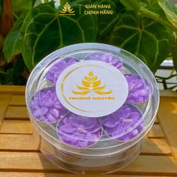 Hộp 21 Viên Nến Tealight Trường Nguyên Organic, An Toàn Lành Tính ,Nến Bơ Thực Vật Cúng Phật,Thần Tài Cháy 2H 2